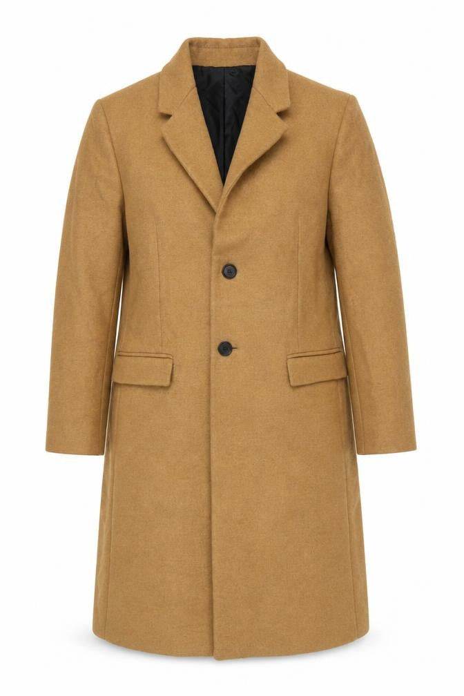 Zara Women Beige Wool Blend Long Overcoat Size 12