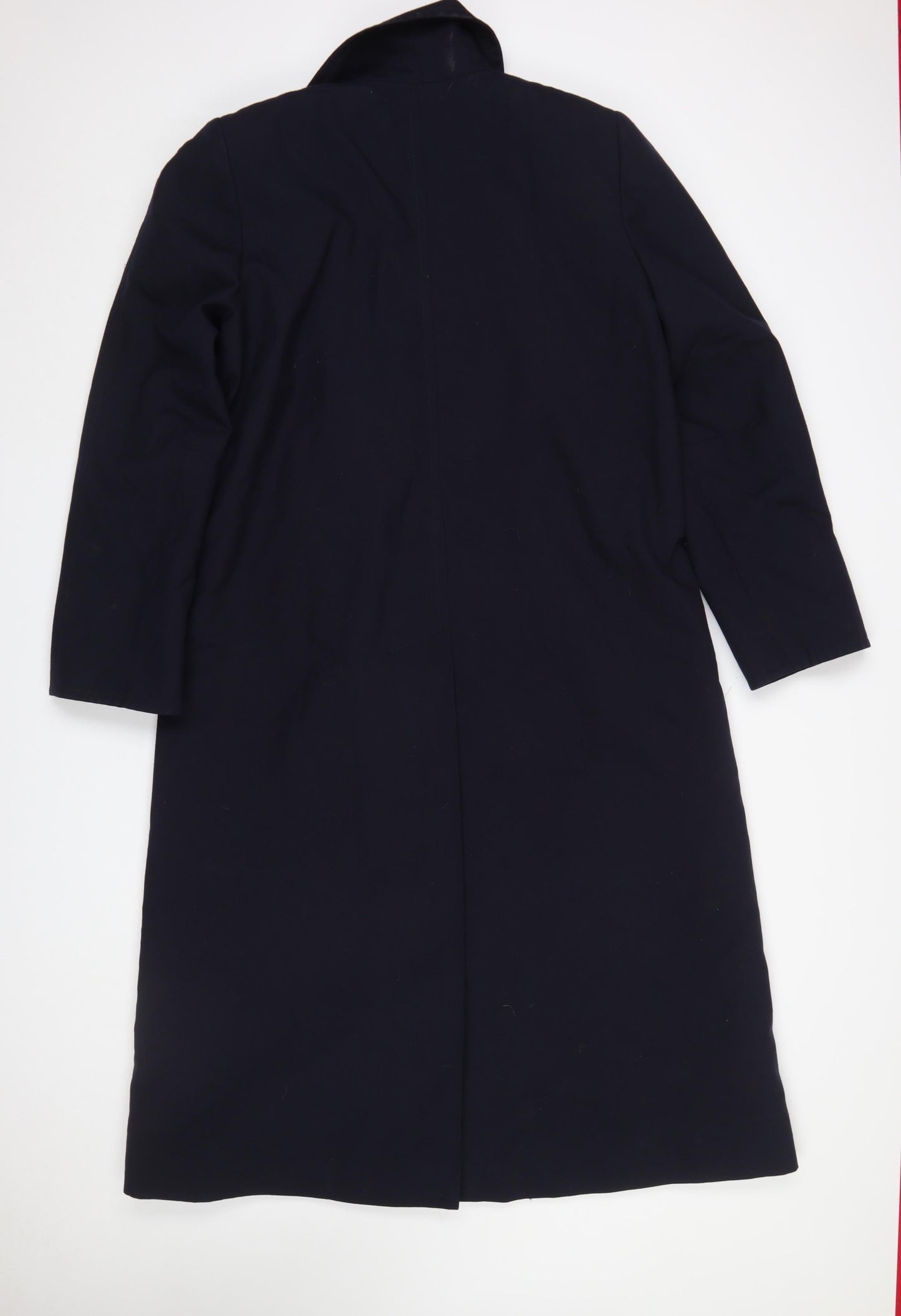 Wensum Women's Blue Wool Blend Long Overcoat Size 12 Classic Style