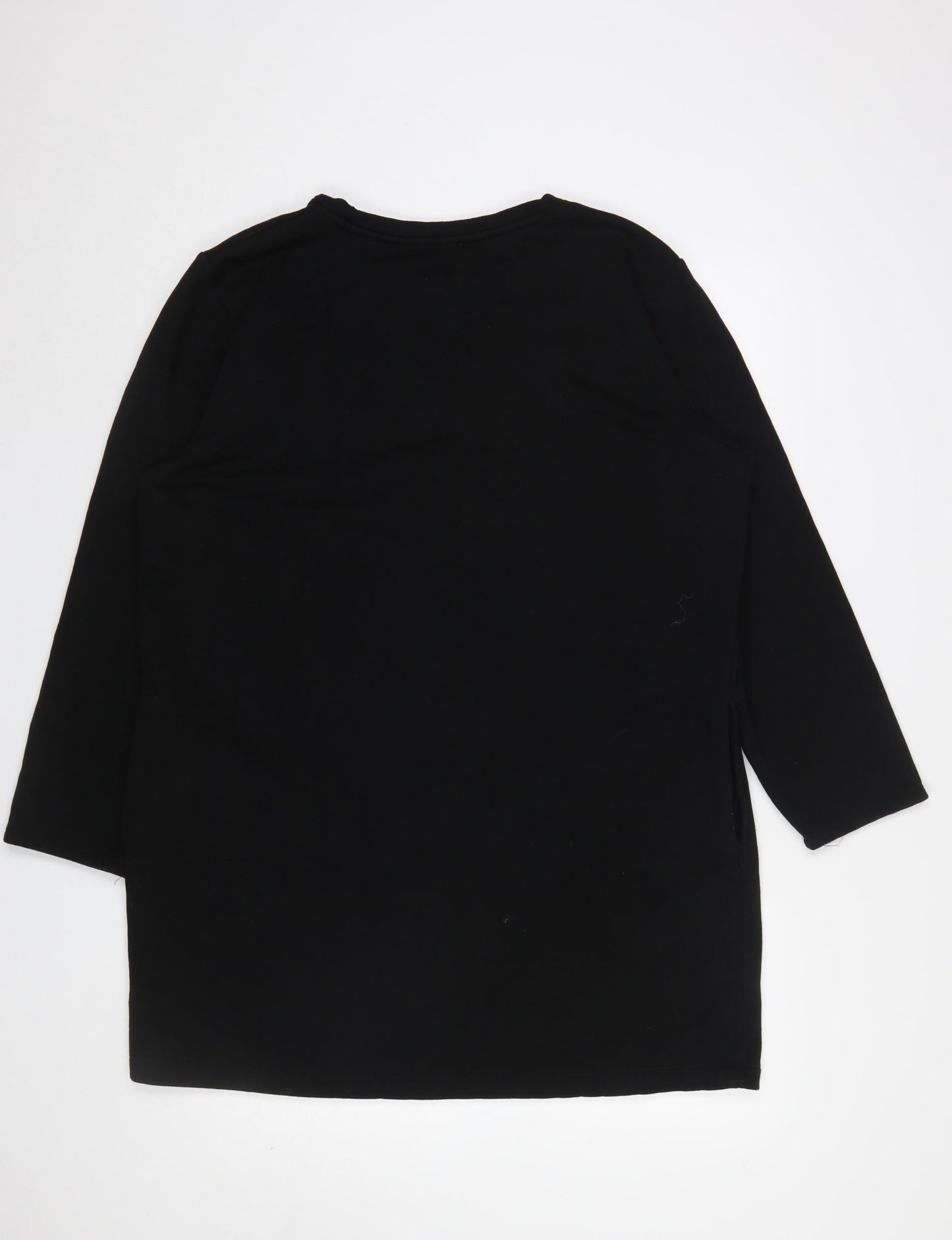 Zara Women Black Long Sleeve Shift Knee Length Dress Size 14