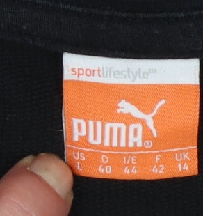 Puma Women's Black Crew Neck Long Sleeve Pullover Sweatshirt Size 14