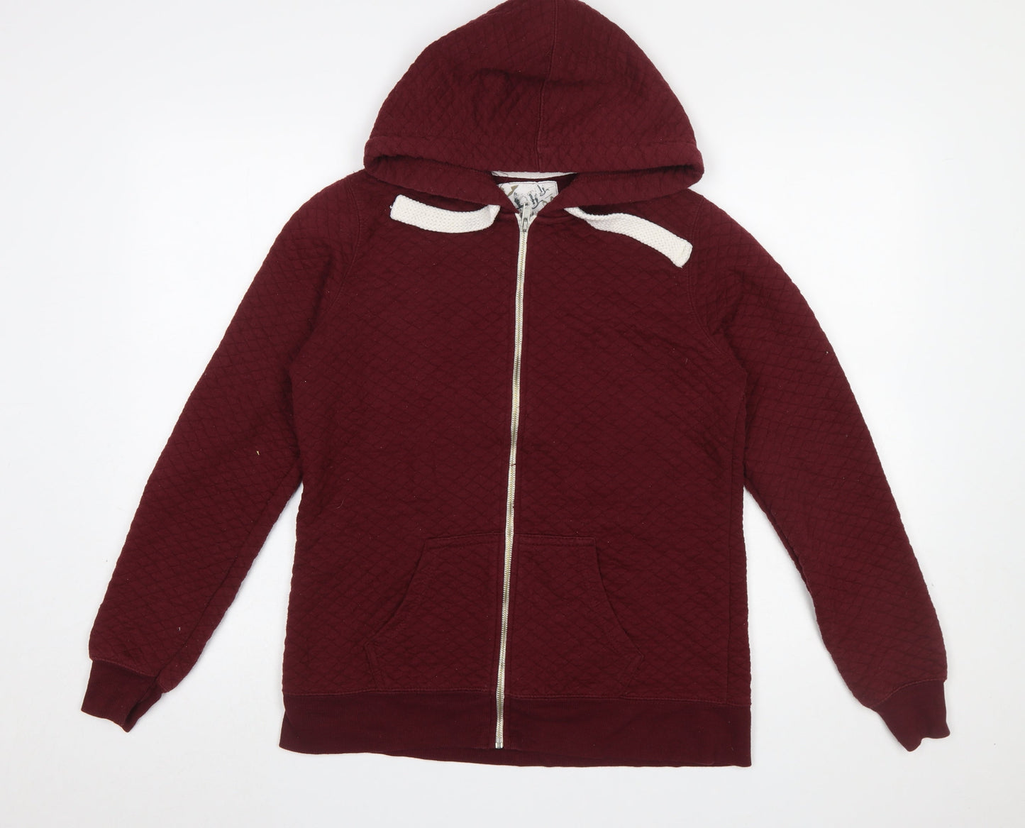 New Look Hudson & Rose Women's Burgundy Quilted Full Zip Hoodie Size 14
