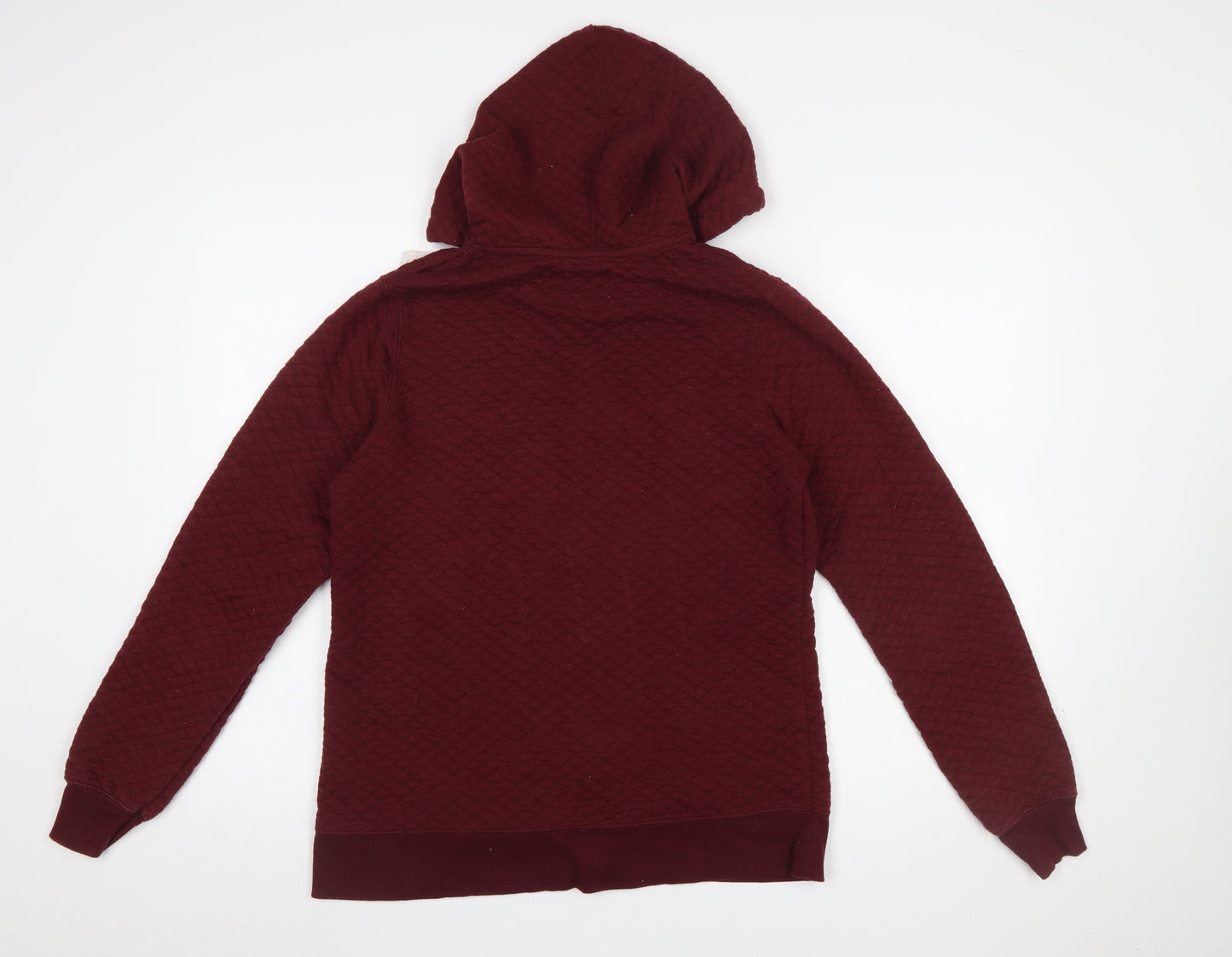 New Look Hudson & Rose Women's Burgundy Quilted Full Zip Hoodie Size 14