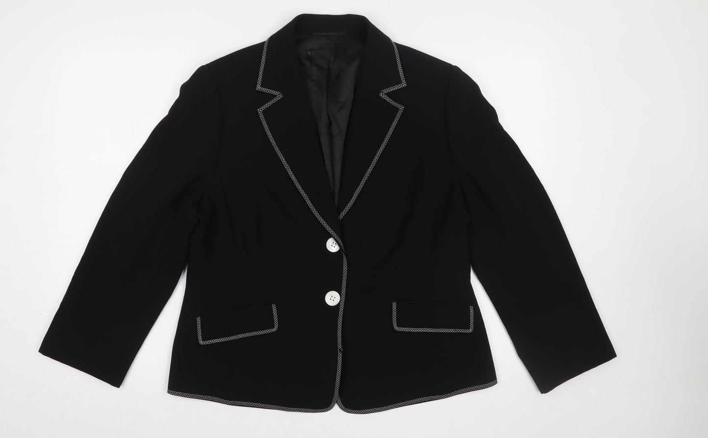 Planet Womens Black Size 16 Tailored Single-Breasted Blazer