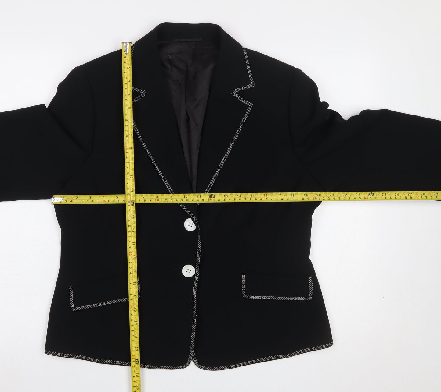 Planet Womens Black Size 16 Tailored Single-Breasted Blazer