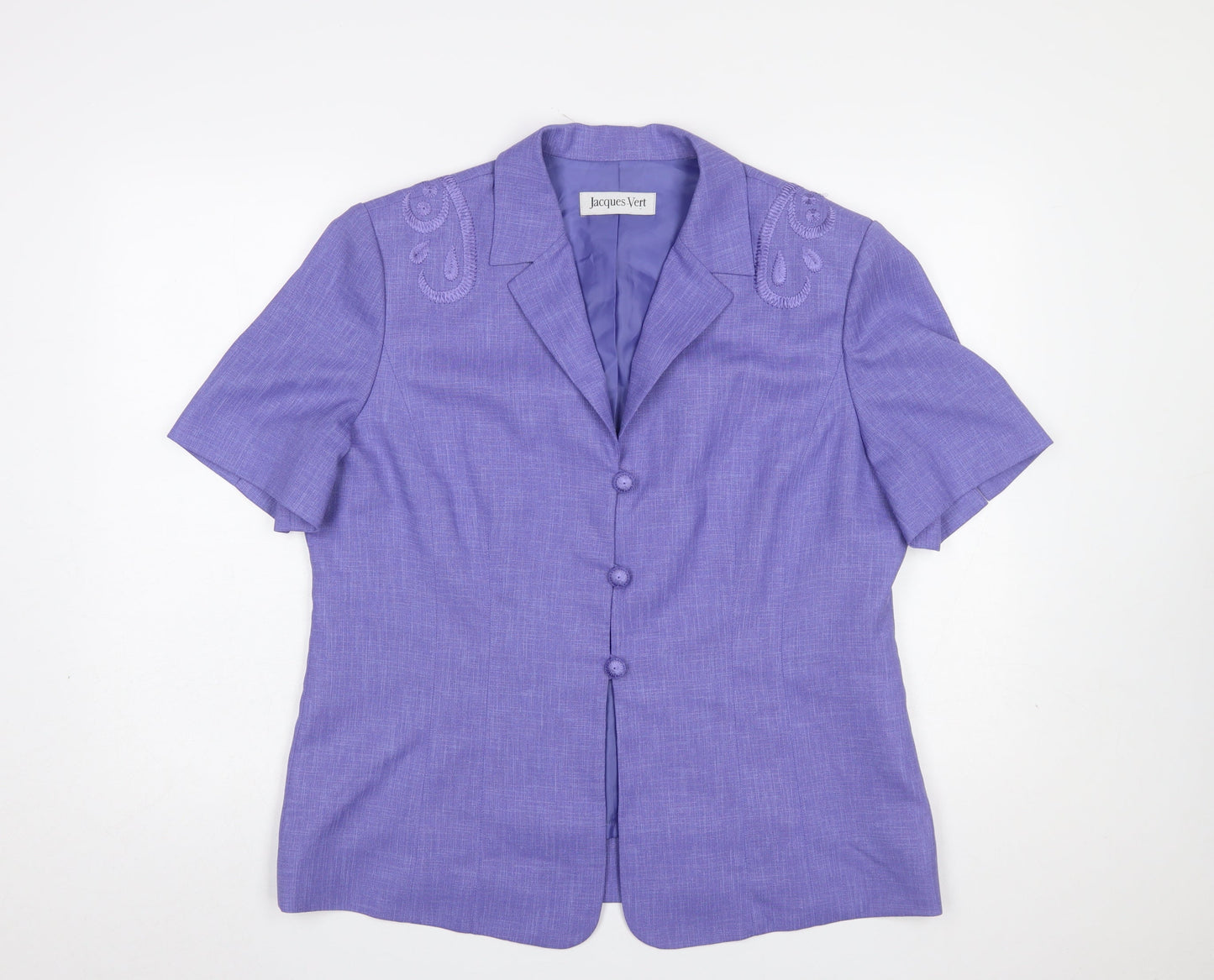 Jacques Vert Women's Purple Size 18 Short Sleeve Suit Jacket