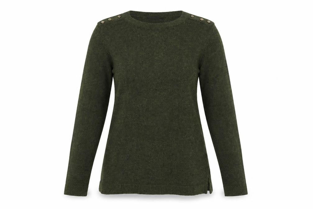 Dorothy Perkins Women Green Crew Neck Long Sleeve Pullover Jumper UK 12