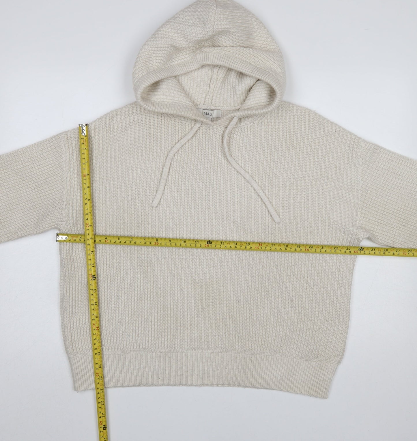 Marks and Spencer Women’s Ivory Hooded Knit Jumper Size M