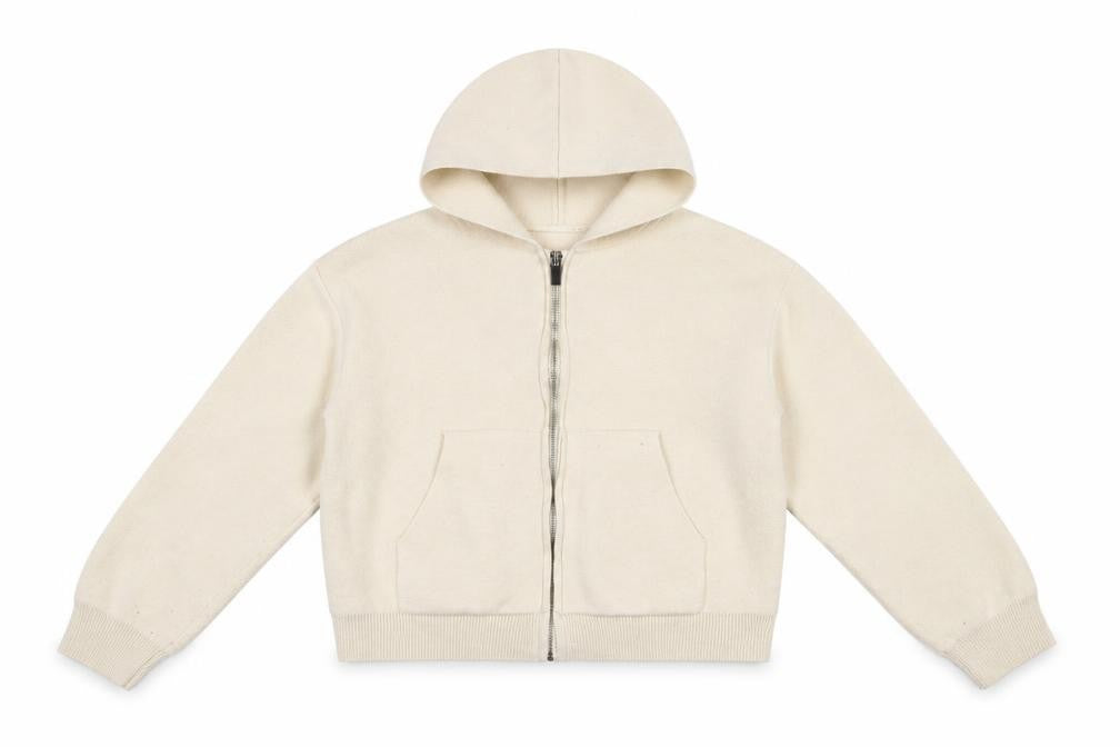 ZARA Girls Beige Full Zip Hooded Cardigan Size 13-14 Years Knit Jumper