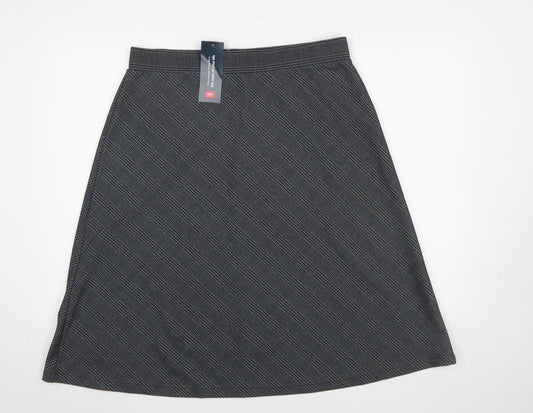 Cotton Traders Women’s Grey Jersey Midi A-Line Skirt Size 16