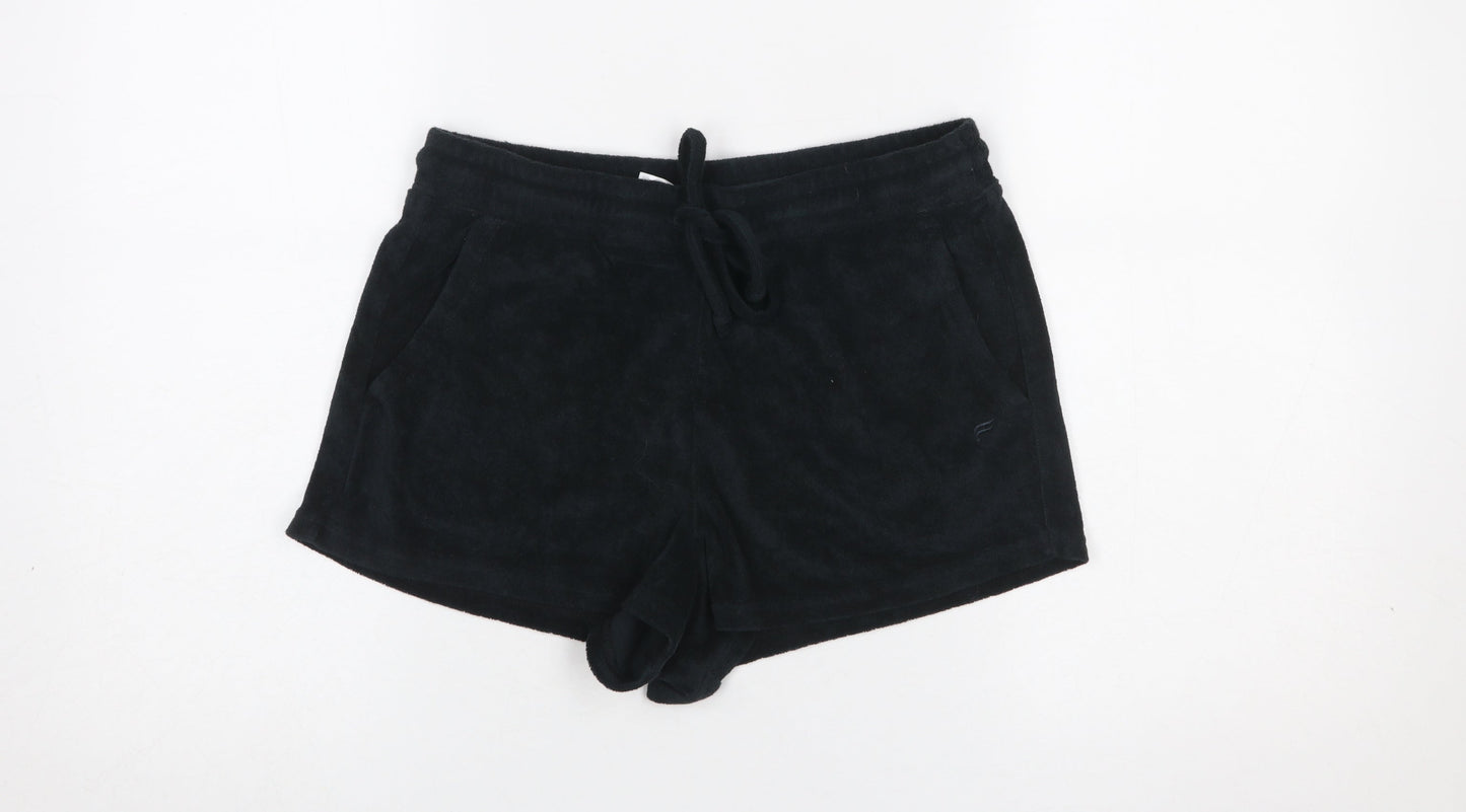 Fabletics Women Black S Sweat Shorts Cotton Blend Drawstring