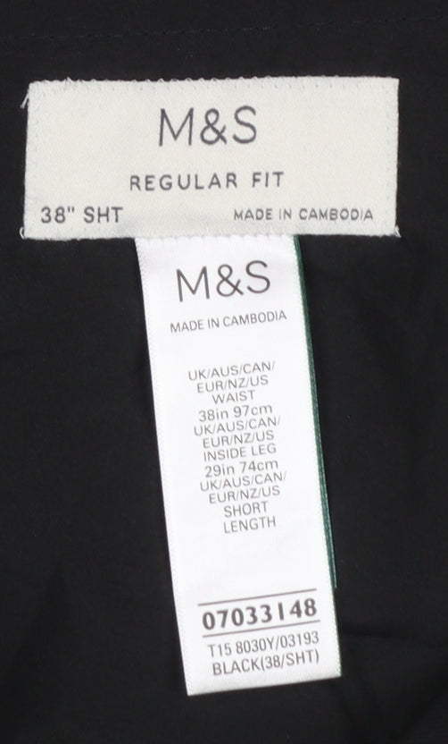 Marks and Spencer Men’s Black Regular Fit Dress Pants 38S