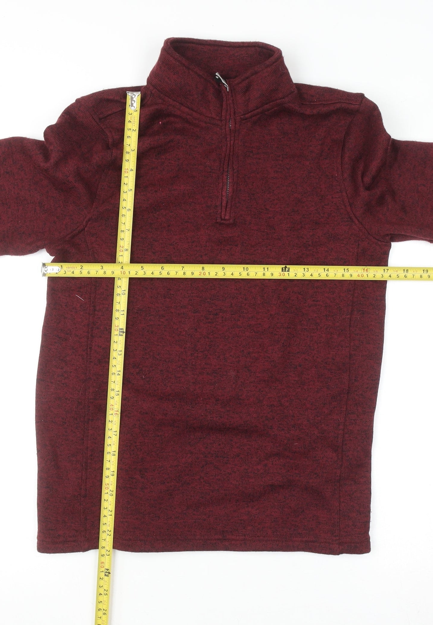 Urban Pipeline Womens Burgundy 1/4 Zip Fleece Sweatshirt Size L Polyester
