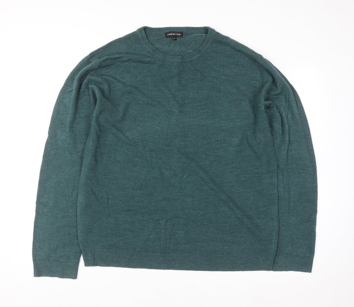 Red Herring Men’s Green XL Crew Neck Acrylic Jumper