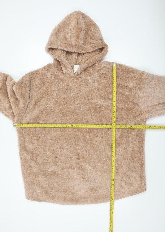 H&M Women’s Beige Hooded Pullover Fleece Hoodie Size M