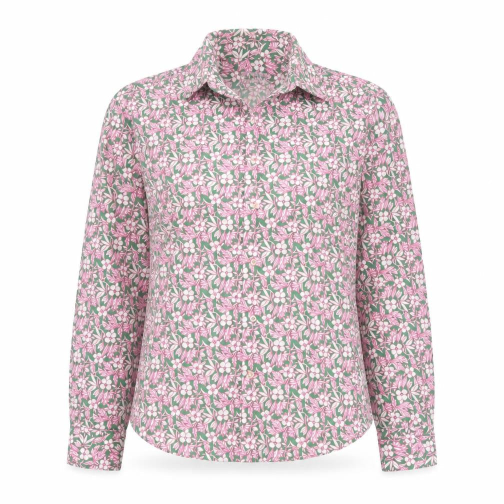 Camicie Women's Multicoloured Floral Cotton Long Sleeve Button-Up Shirt S