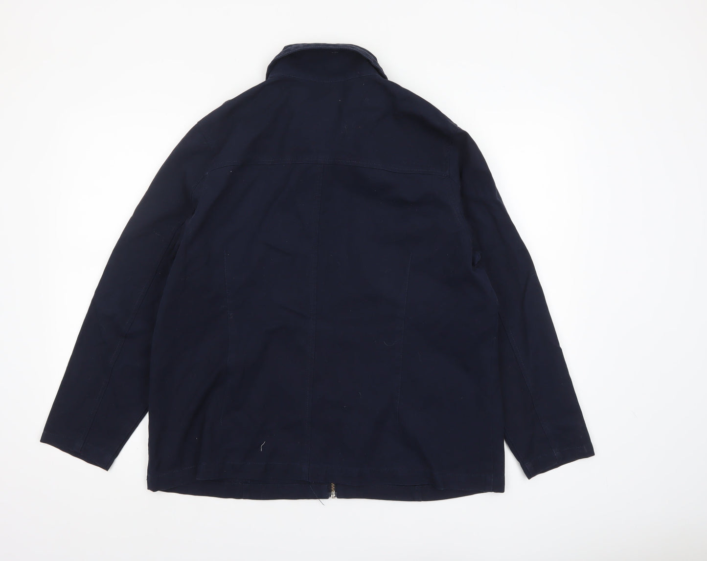 Marks & Spencer Women Navy Cotton Zip Jacket Size 18/20 Casual