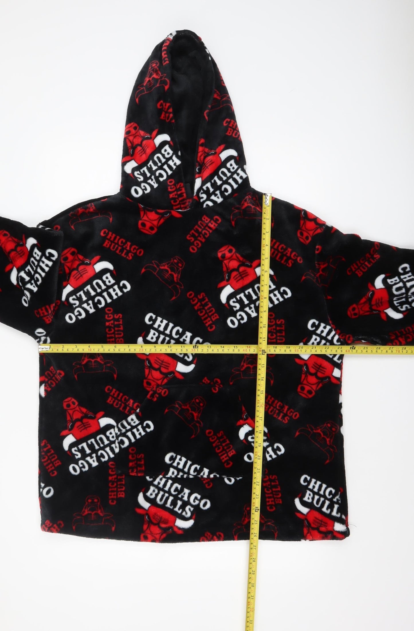 NBA Boys Black Chicago Bulls Fleece Hooded Robe S Lightweight Lounge Wear