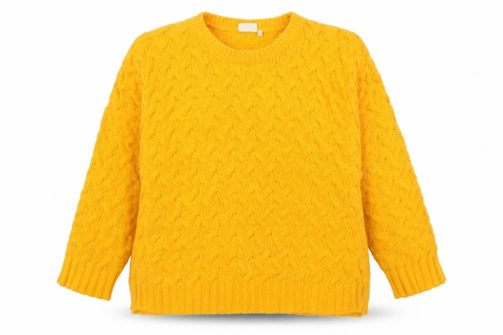 Next Women’s Yellow Cable Knit Crew Neck Jumper XL
