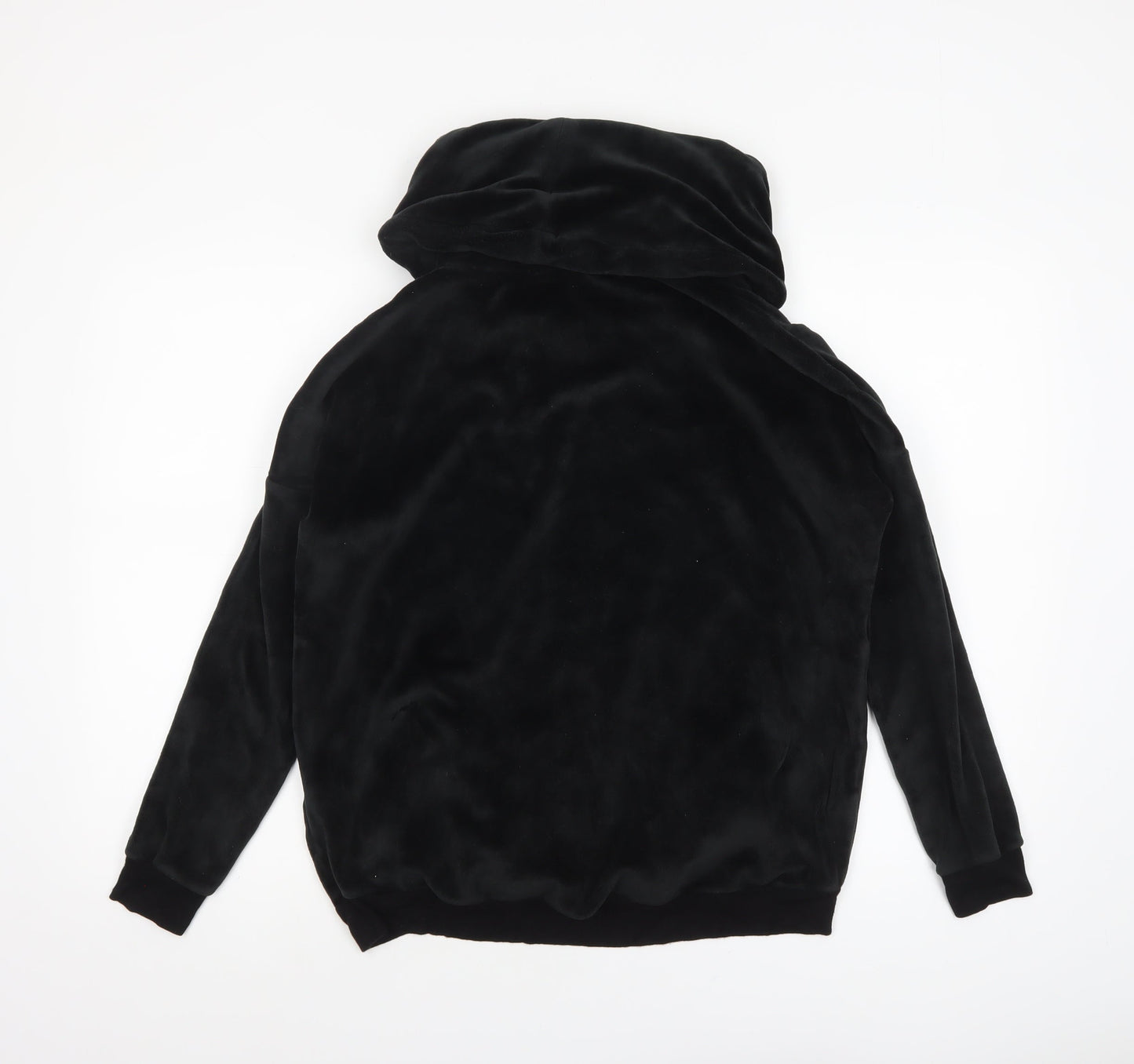 Marks and Spencer Womens Black Cowl Neck Velour Pullover Sweatshirt Size 12