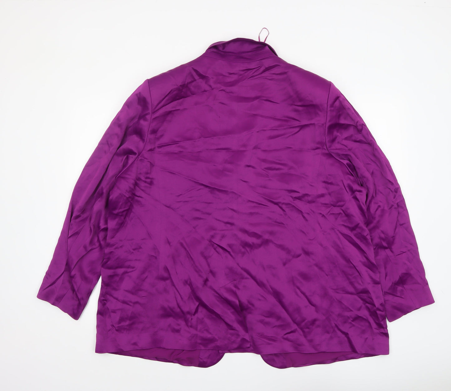 Marks and Spencer Women Purple Viscose Single-Breasted Blazer Size 24