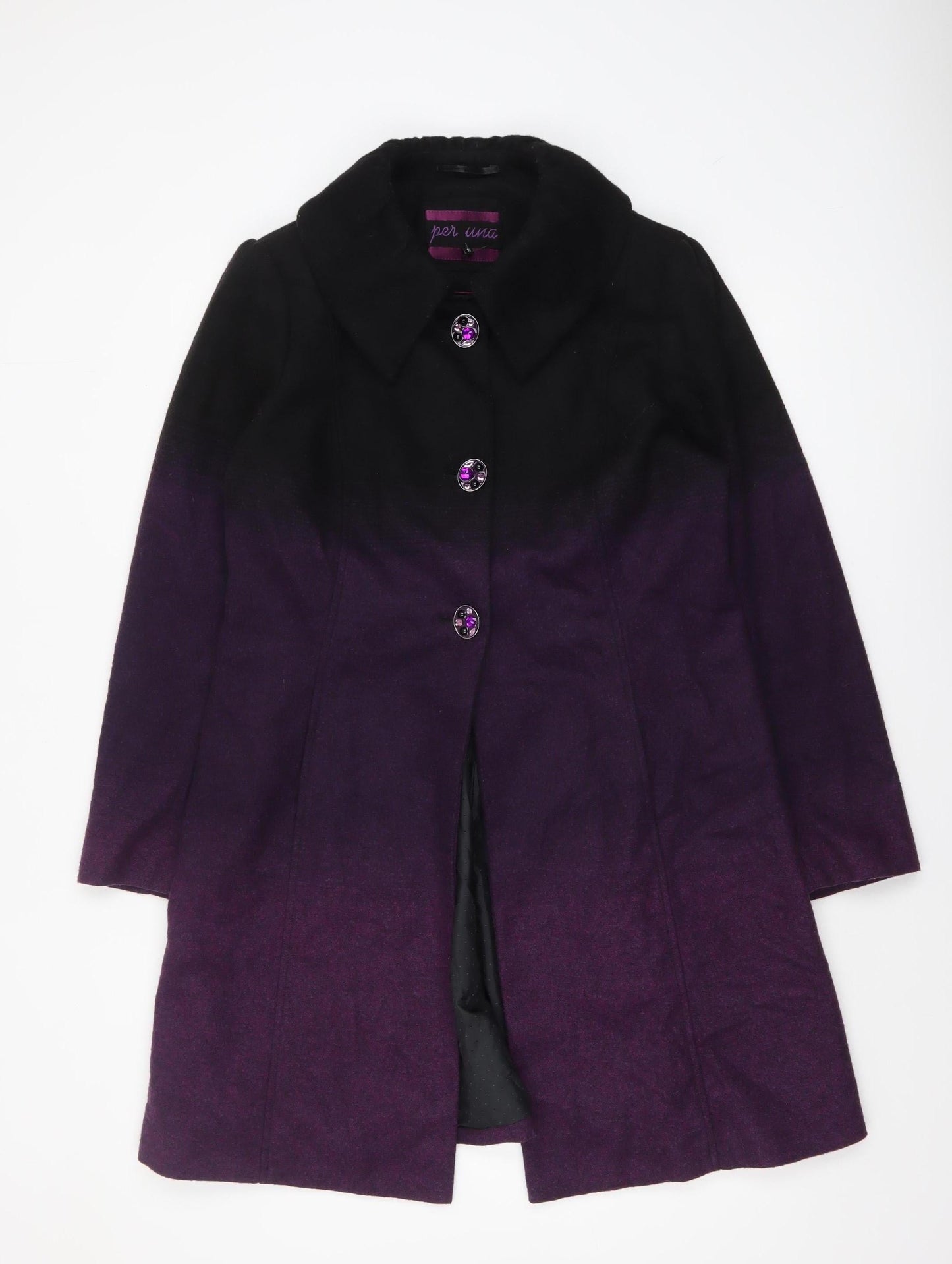 Marks and Spencer Per Una Women’s Purple Wool Blend Overcoat Size 14