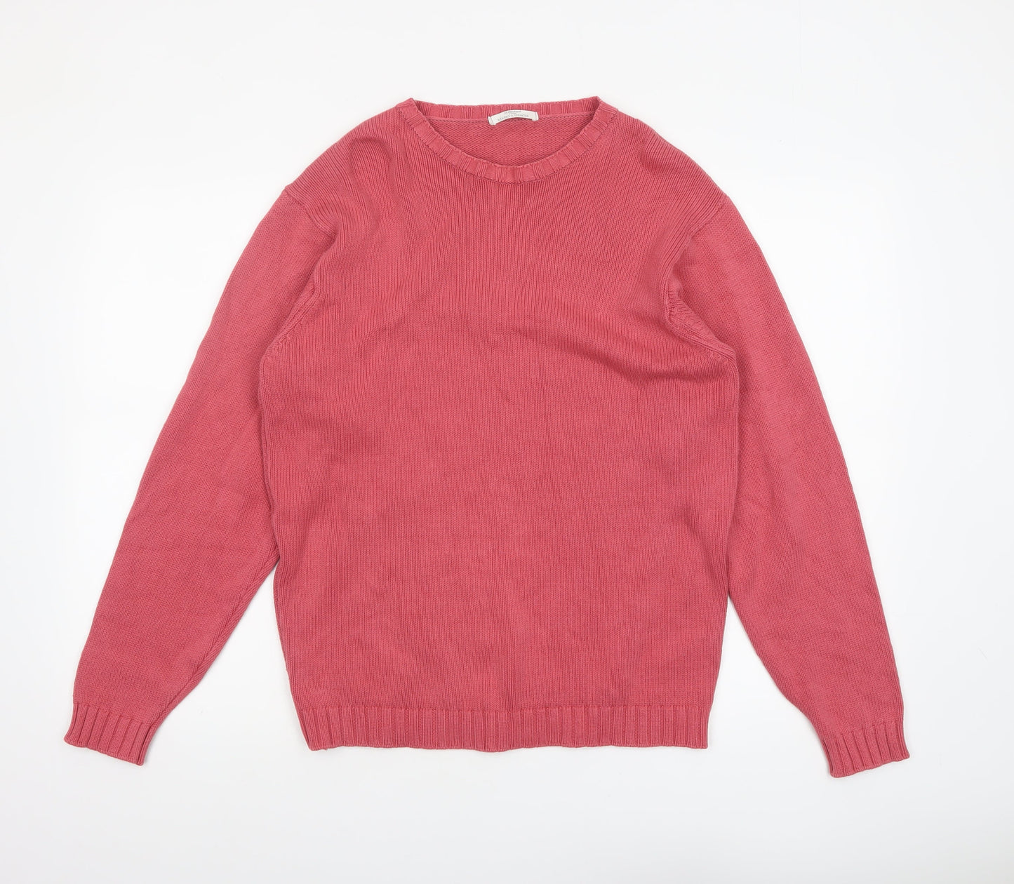 Marks and Spencer Women’s Pink Crew Neck Cotton Jumper Small