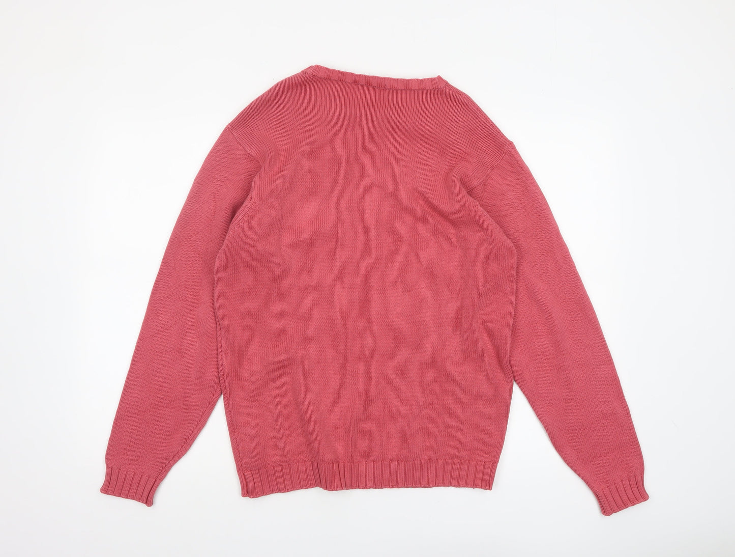 Marks and Spencer Women’s Pink Crew Neck Cotton Jumper Small