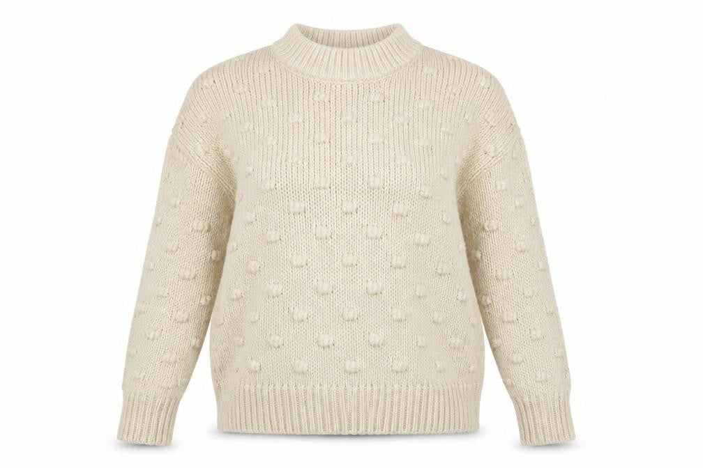 Papaya Women’s Beige Chunky-Knit Mock Neck Jumper Size 16