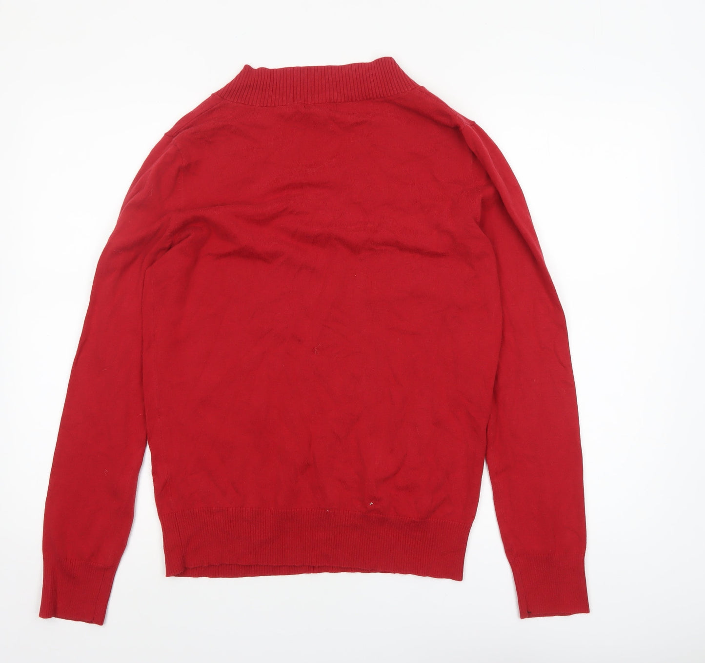 Gap Womens Red V-Neck Long Sleeve Pullover Knit Jumper L
