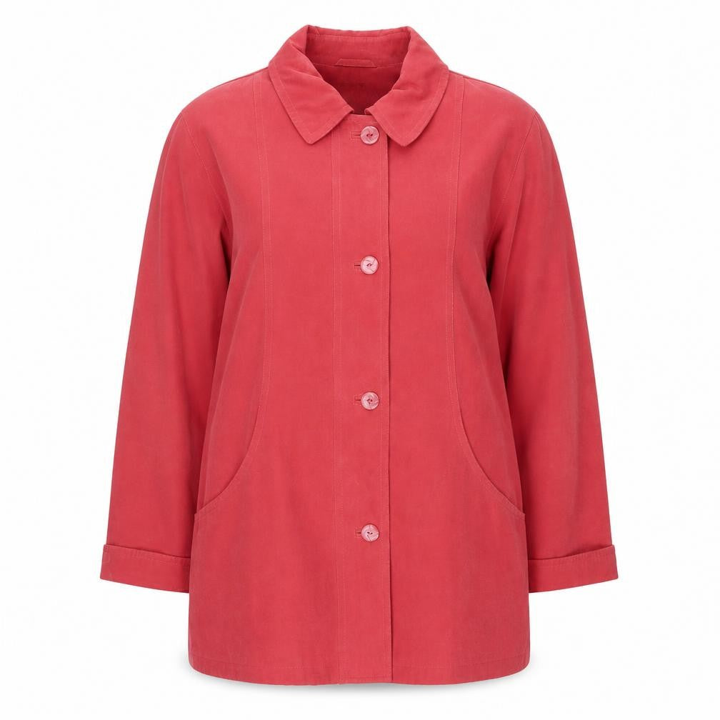 C.F.E. Classic Club Women's Red Button-Up Short Jacket Size 14 Polyester