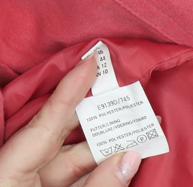 C.F.E. Classic Club Women's Red Button-Up Short Jacket Size 14 Polyester