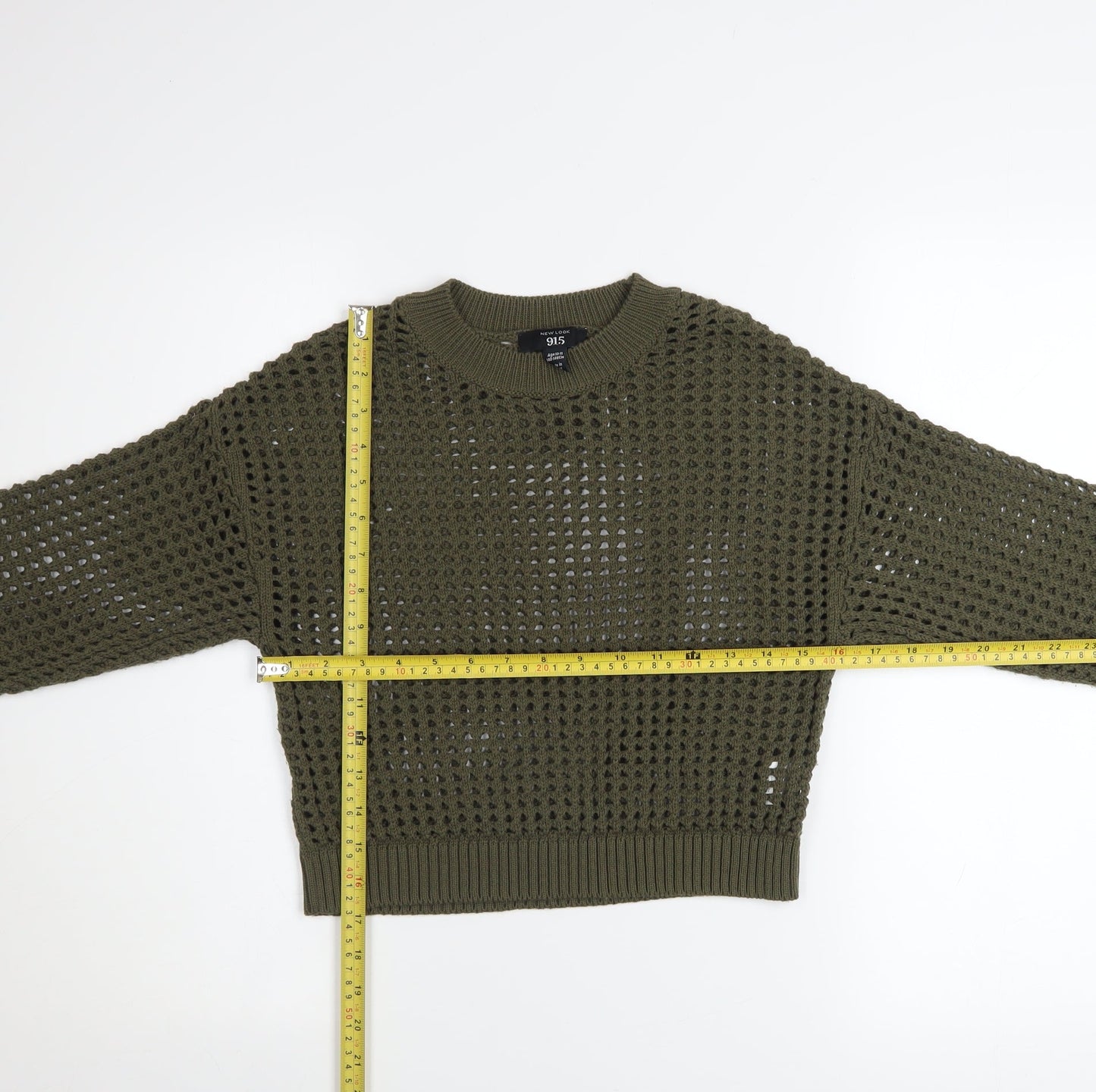 New Look Girls Green Knit Pullover Jumper Age 10-11 Years Acrylic Crew Neck