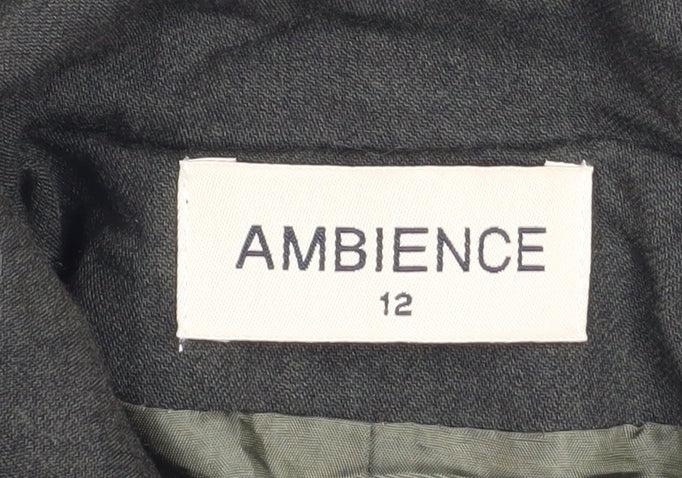 Ambience Women’s Black Zip Jacket Size 12 Classic Lined Style