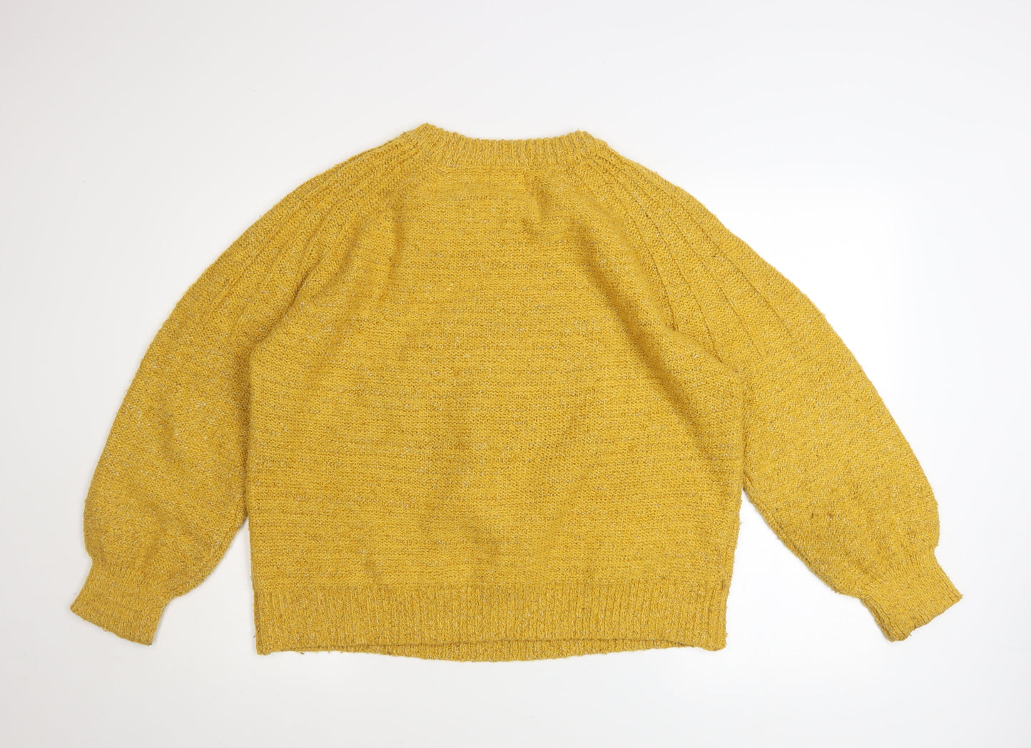 Papaya Women’s Yellow Chunky Knit Pullover Jumper Size L