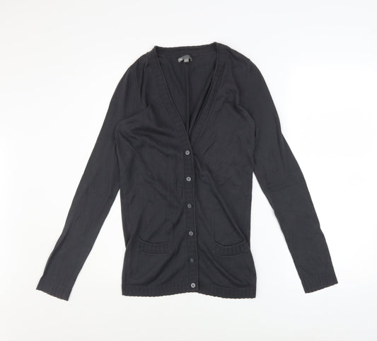 Gap Womens Black Cotton Button Cardigan Jumper Size M