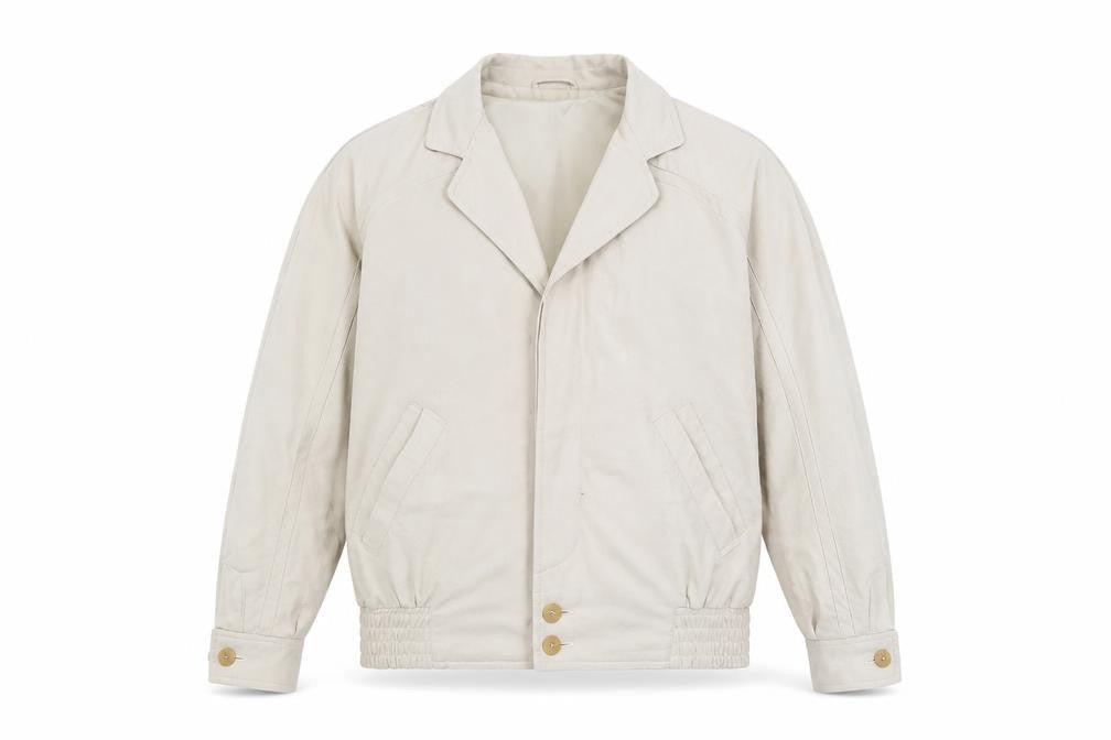 Austin Reed Men’s Beige Polyester Bomber Jacket Size 40R Vintage
