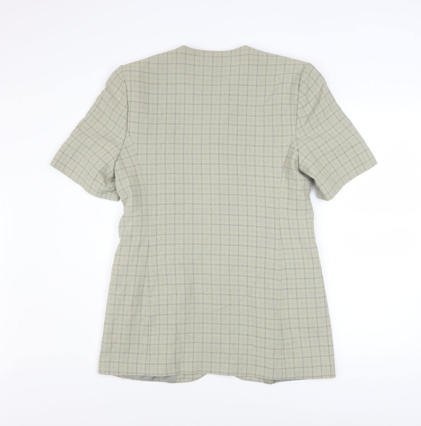 Klass Collection Women's Beige Check Short Sleeve Blazer Size 10