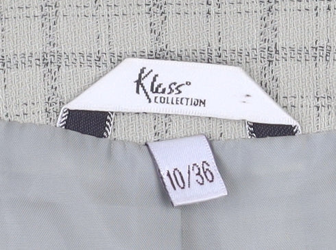 Klass Collection Women's Beige Check Short Sleeve Blazer Size 10