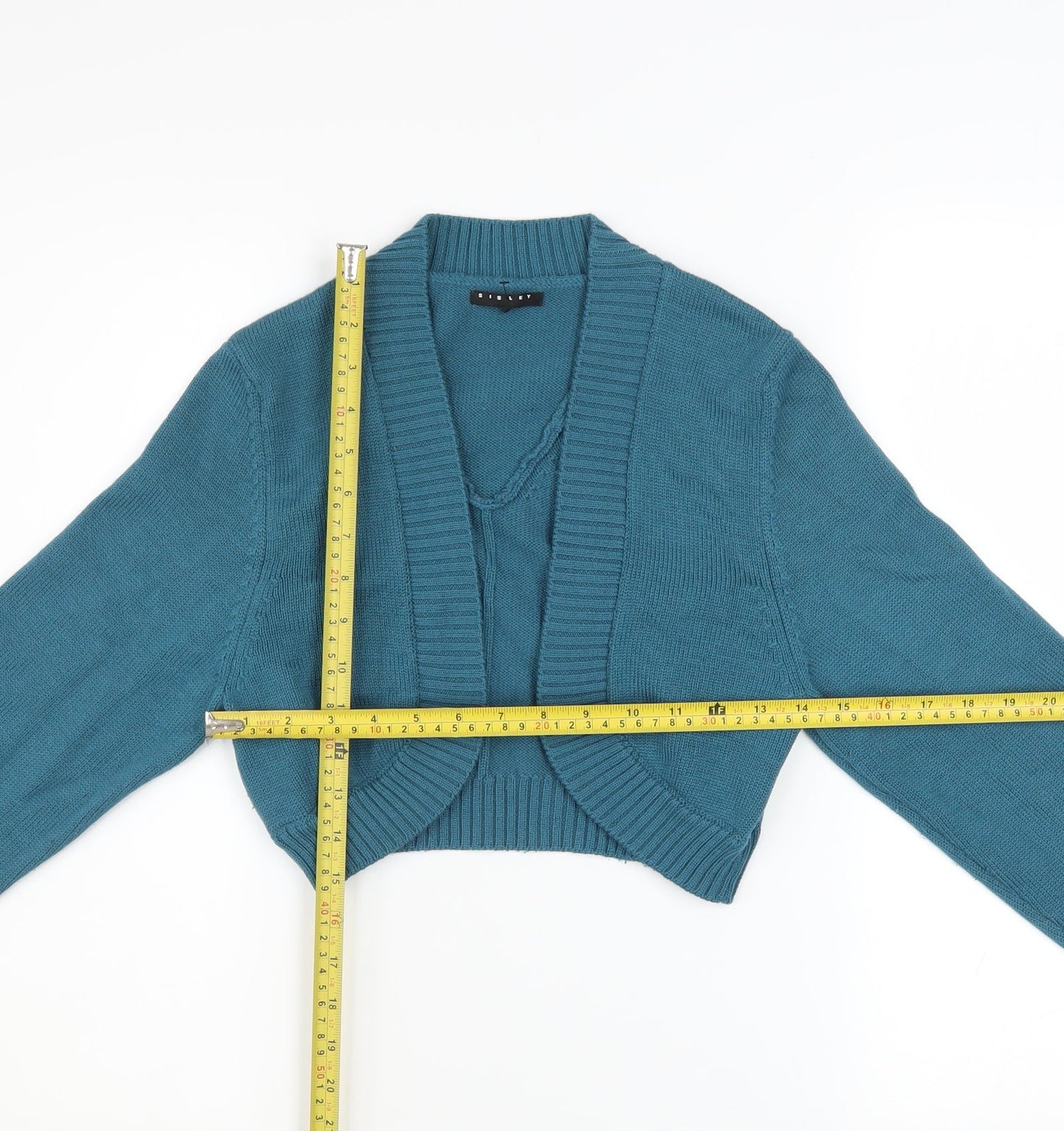 Sisley Women's Blue Knit Long Sleeve Cardigan L