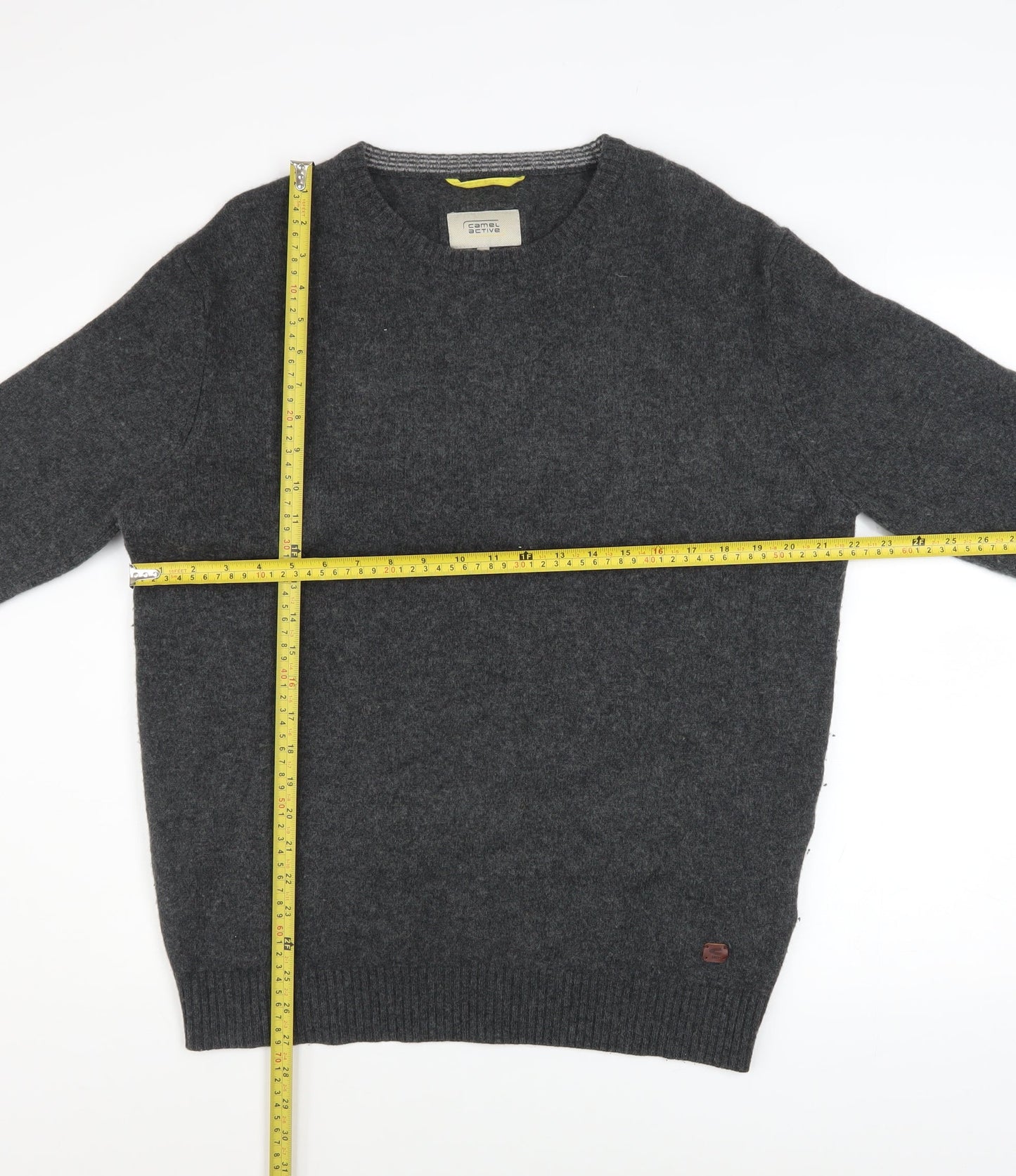 Camel Active Men’s Grey Wool Blend Crew Neck Jumper XL