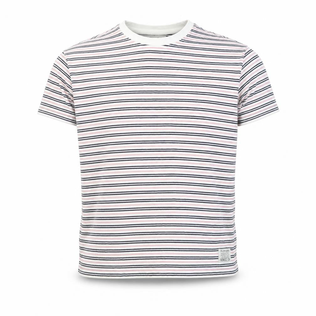 The Stronghold Men’s Multicoloured Striped Cotton Crew Neck T-Shirt M