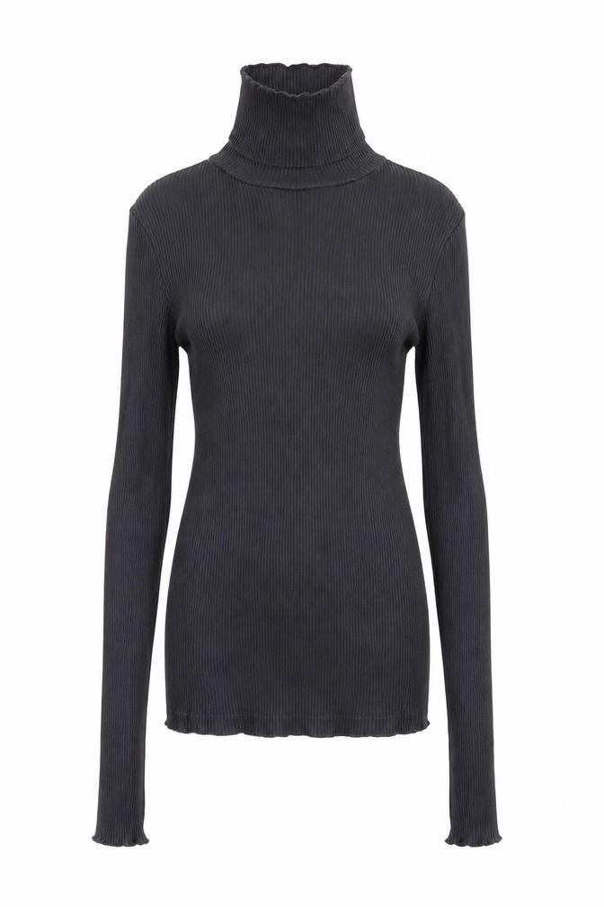 FatFace Women’s Grey Roll Neck Long Sleeve Ribbed Top Size 10