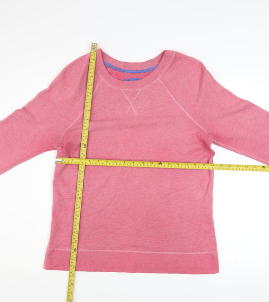 Boden Womens Pink Crew Neck Long Sleeve Cotton Blend Sweatshirt UK 10
