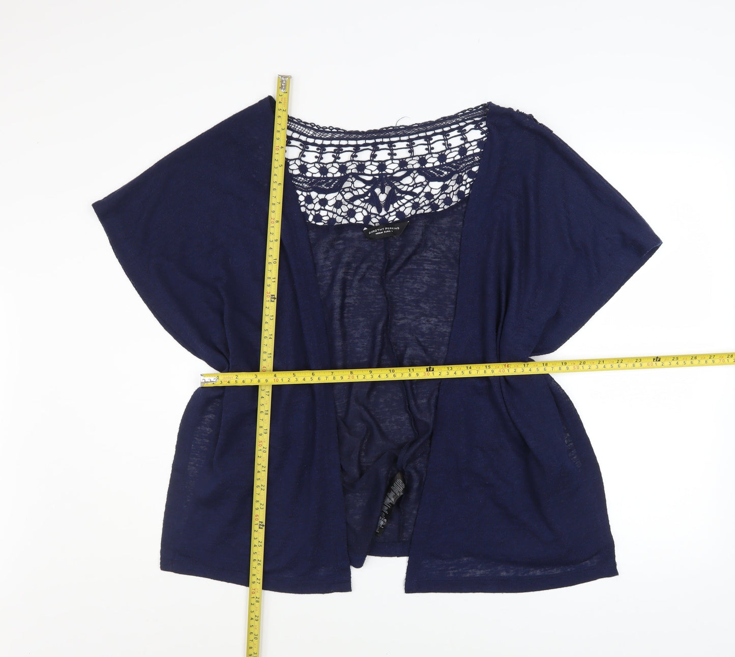 Dorothy Perkins Women’s Blue Crochet Open Knit Cardigan M