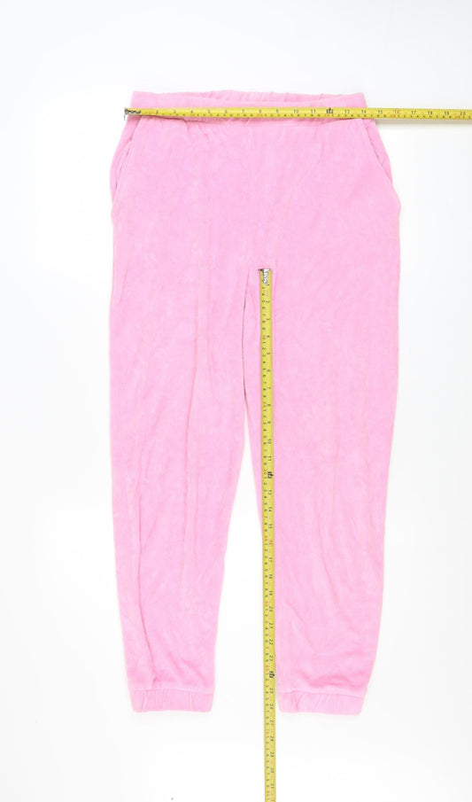 Zara Womens Pink Jogger Sweatpants M Cotton Blend Elastic Waist