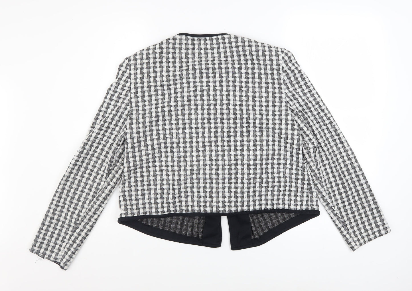 Marks and Spencer Women's Black Check Tweed Blazer Size 14