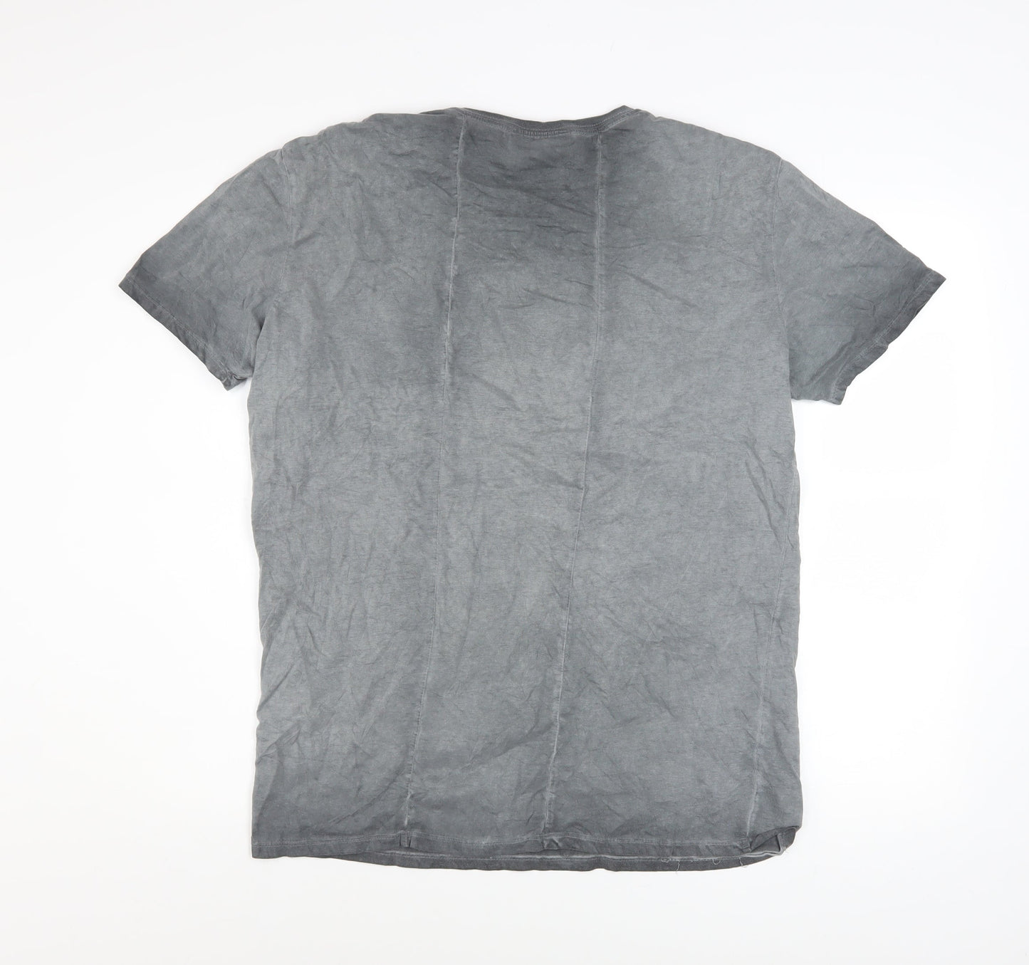 Gasoline Men's Grey Cotton Crew Neck Short Sleeve T-Shirt L