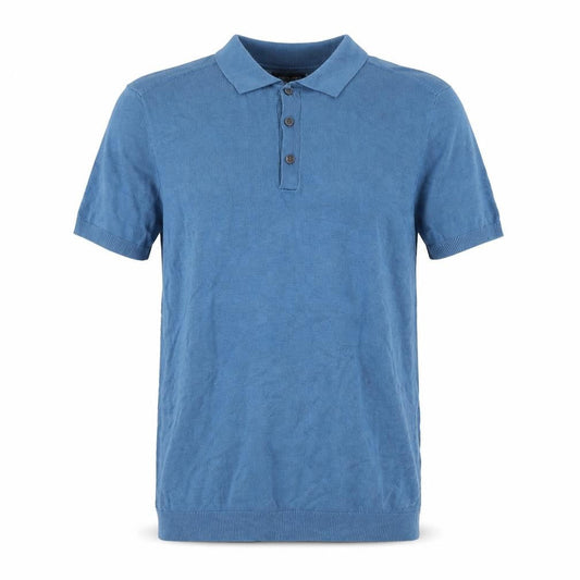 Zara Man Blue Short Sleeve Polo Shirt Men's Size S Viscose Knit Top