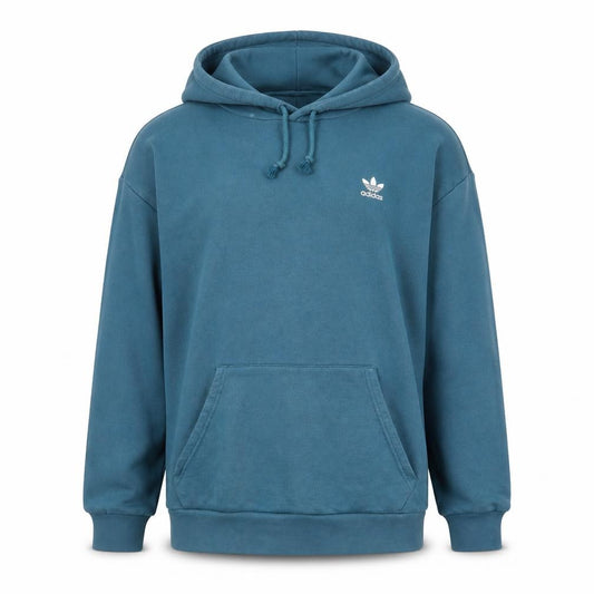 Adidas Mens Blue Pullover Hoodie L Cotton Classic Logo