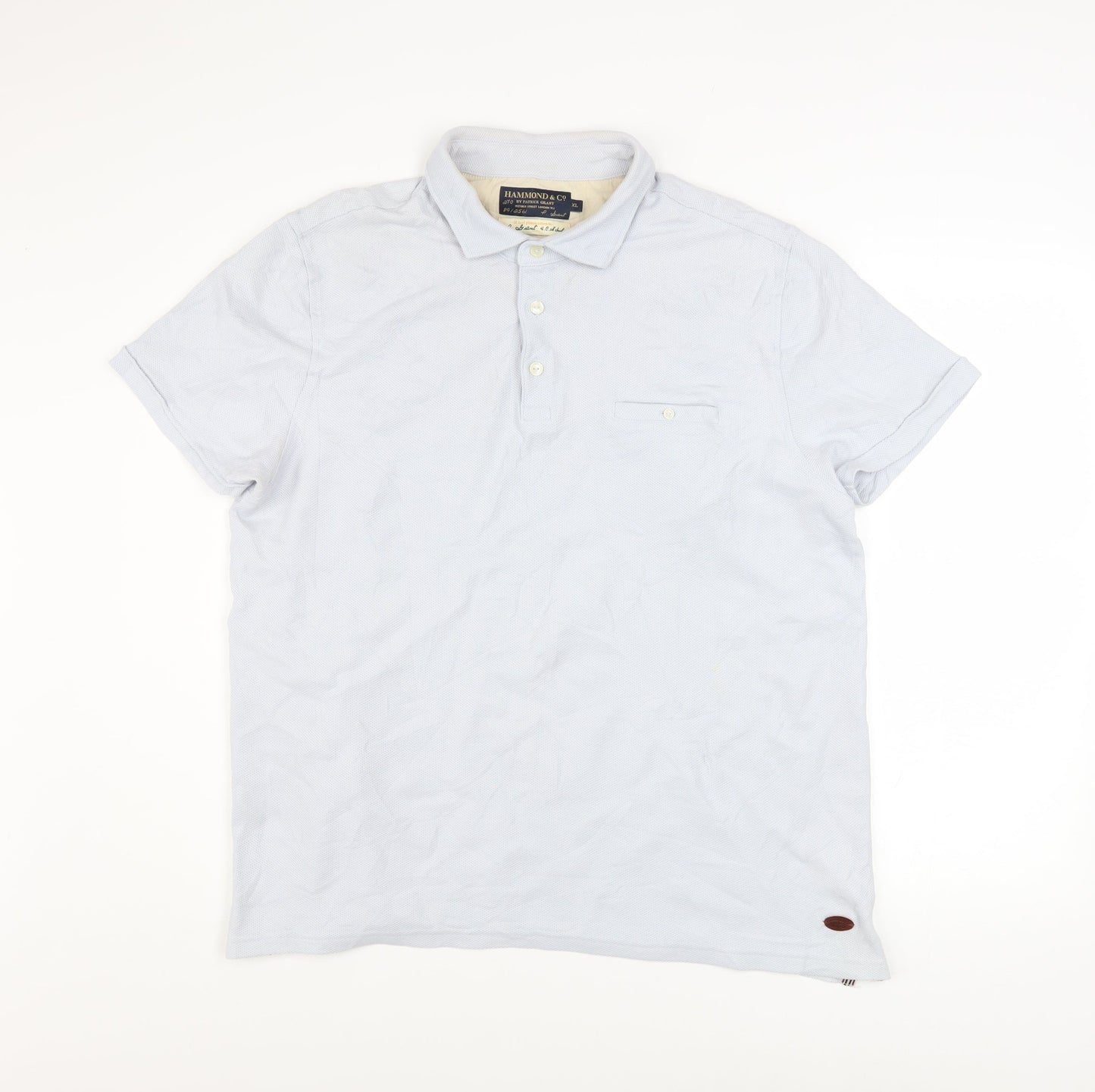 Hammond & Co Men’s White Cotton Short Sleeve Polo Shirt XL